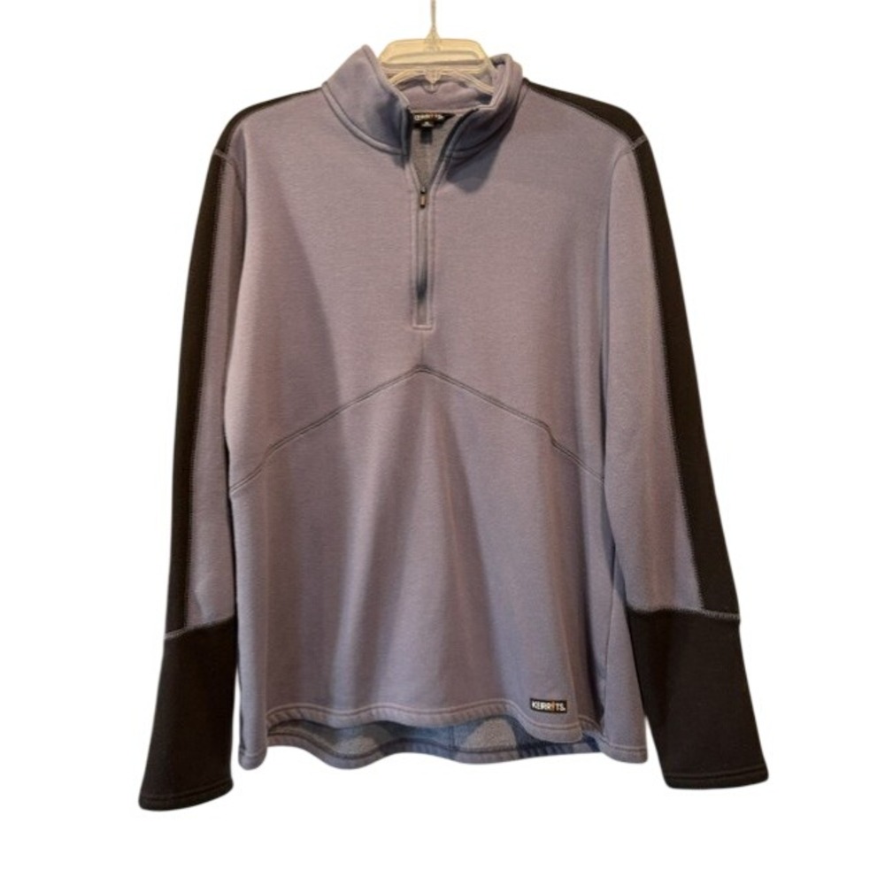 Kerrits Womens XL Purple Black Quarter Zip Fleece Equestrian Riding Pullover